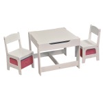 Masuta Pastel White 3 in 1 cu tabla de scris si spatii de stocare - MDF Liberty House